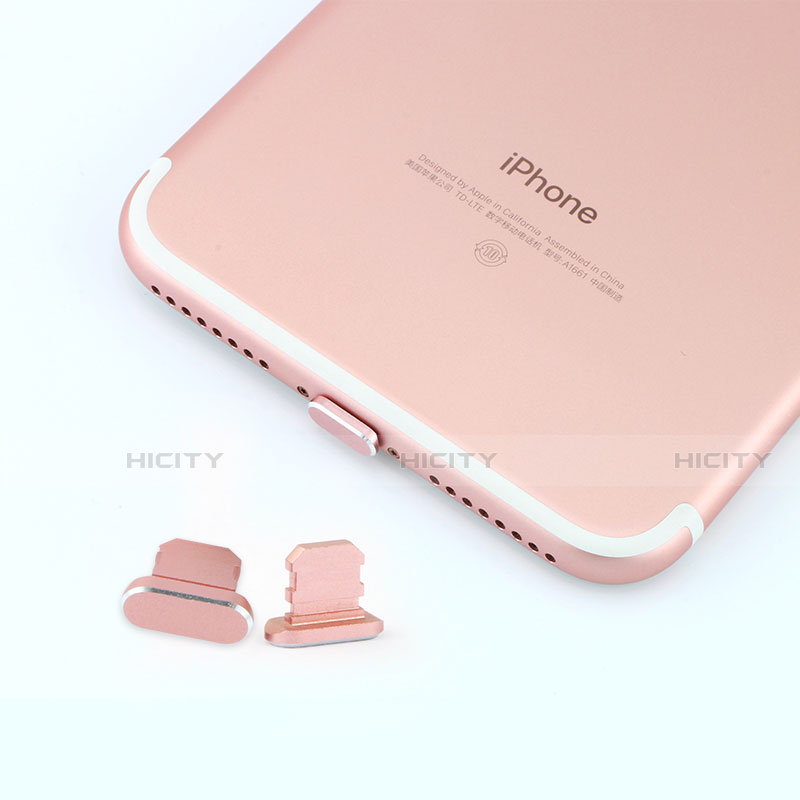 Tappi Antipolvere Anti-dust Lightning USB Jack Antipolvere J06 per Apple iPhone 14 Plus Oro Rosa