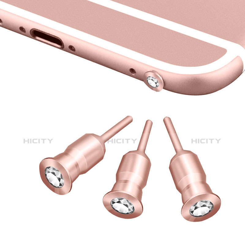 Tappi Antipolvere Jack Cuffie 3.5mm Anti-dust Android Apple Anti Polvere Universale D02 Oro Rosa