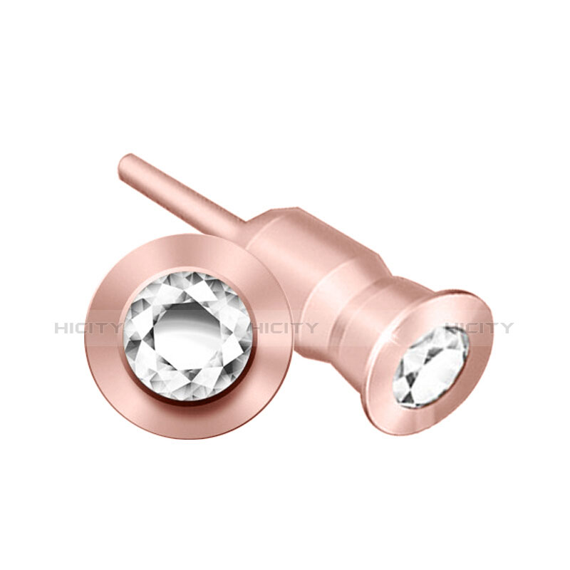 Tappi Antipolvere Jack Cuffie 3.5mm Anti-dust Android Apple Anti Polvere Universale D02 Oro Rosa