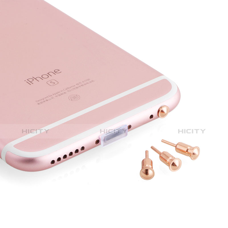 Tappi Antipolvere Jack Cuffie 3.5mm Anti-dust Android Apple Anti Polvere Universale D05 Oro Rosa