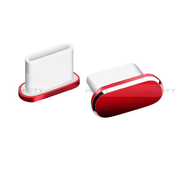 Tappi Antipolvere USB-C Jack Anti-dust Type-C Anti Polvere Universale H06 per Apple iPhone 15 Rosso